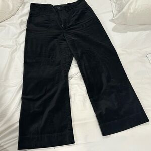 Maeve The Colette black velvet cropped wide leg pants, size 30